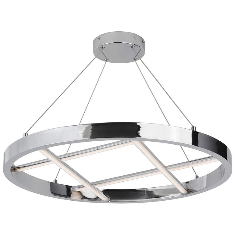 Image 1 Dainolite Dante 24" Wide Polished Chrome Modern LED Ring Chandelier