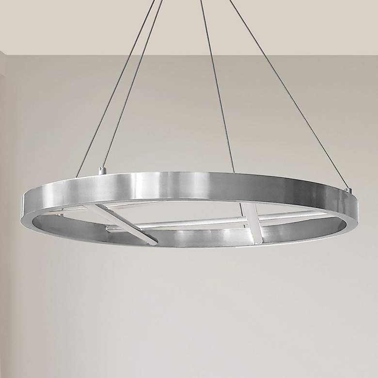 Image 1 Dainolite Dante 24" Wide Polished Chrome Modern LED Ring Chandelier