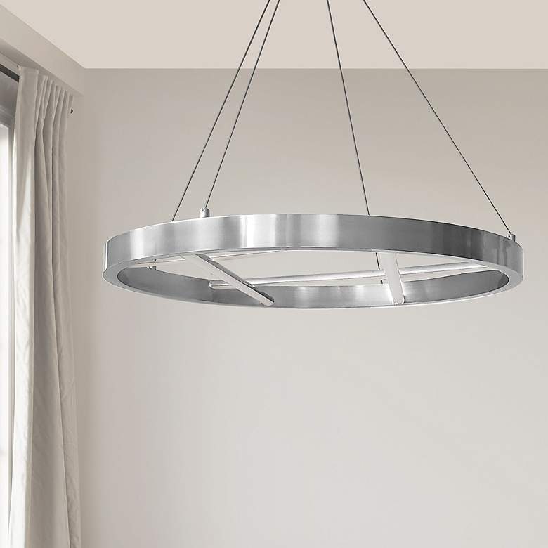 Image 3 Dainolite Dante 24" Wide Polished Chrome Modern LED Ring Chandelier more views