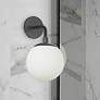 1_Dainolite Dayana 11 3/4" Modern Matte Black White Globe Wall Sconce
