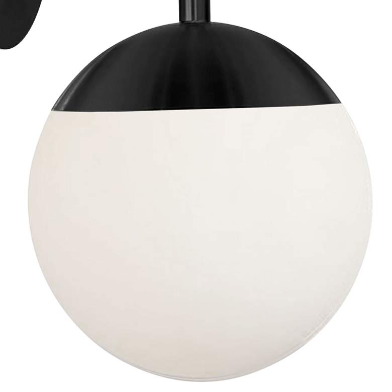 Image 2 Dainolite Dayana 11 3/4 inch Modern Matte Black White Globe Wall Sconce more views