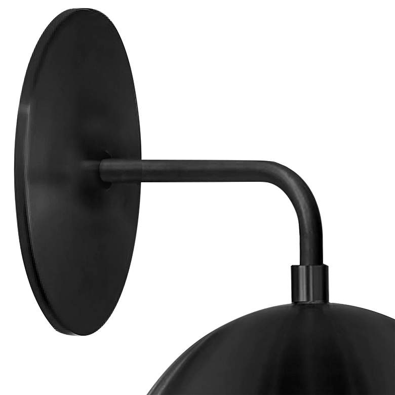 Image 3 Dainolite Dayana 11 3/4 inch Modern Matte Black White Globe Wall Sconce more views