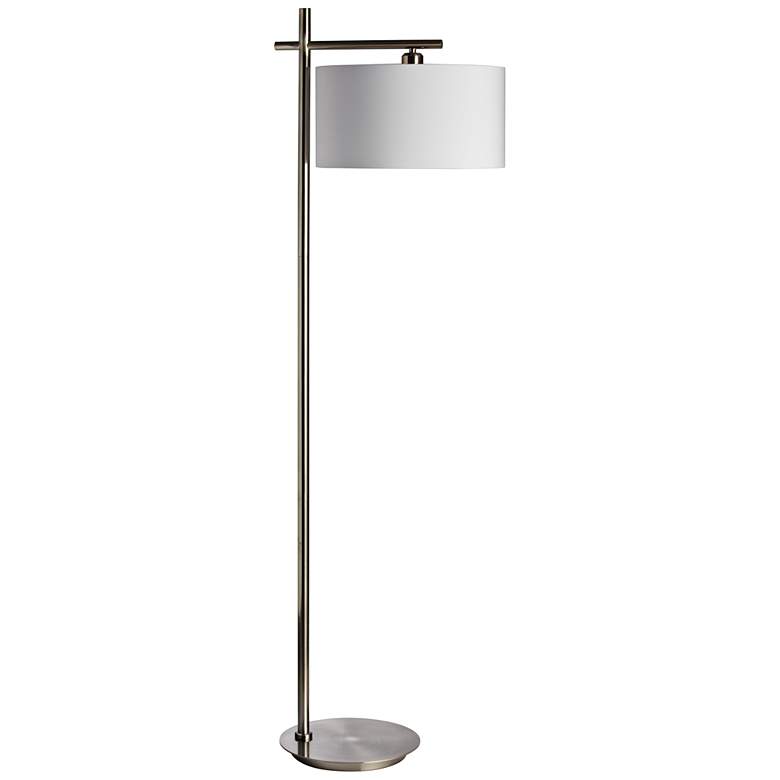 Image 1 Dainolite Duggar 62" Satin Chrome Offset Arm Modern Floor Lamp