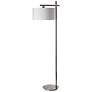 1_Dainolite Duggar 62" Satin Chrome Offset Arm Modern Floor Lamp
