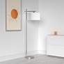 2_Dainolite Duggar 62" Satin Chrome Offset Arm Modern Floor Lamp more views