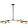 Dainolite Emma 41" Modern Matte Black Aged Brass 4-Light Chandelier