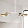 1_Dainolite Emma 41" Modern Matte Black Aged Brass 4-Light Chandelier