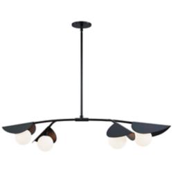 Dainolite Emma 41" Wide Matte Black 4-Light Linear Modern Pendant