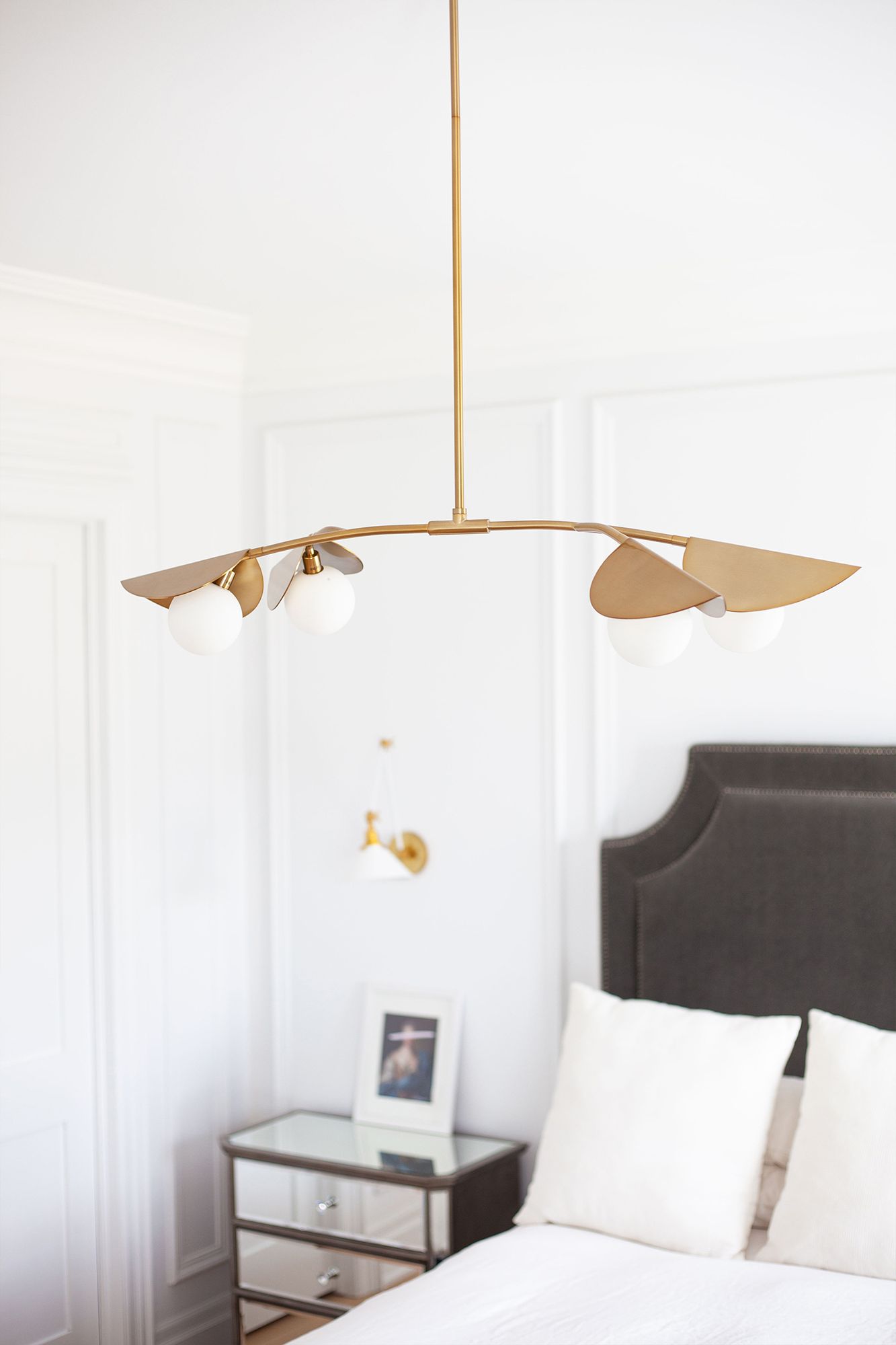 Dainolite Emma 41" Wide Modern Aged Brass 4-Light Linear Pendant