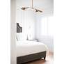 Dainolite Emma 41" Wide Modern Aged Brass 4-Light Linear Pendant
