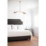 Dainolite Emma 41" Wide Modern Aged Brass 4-Light Linear Pendant