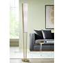 Dainolite Emotions 61" Aged Brass and White Cone Torchiere Floor Lamp