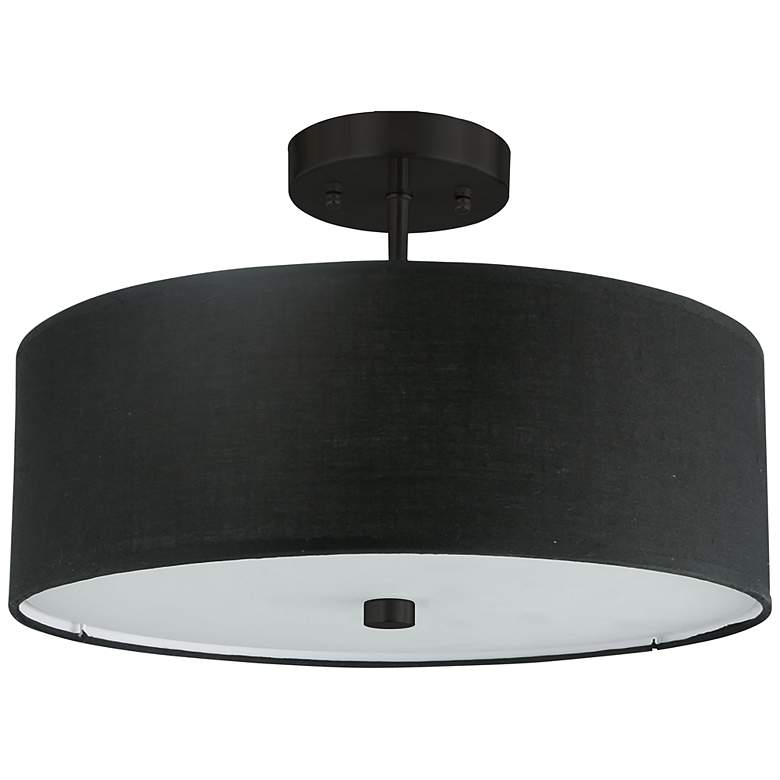 Image 1 Dainolite Everly 14 1/4" 3-Light Matte Black Semi-Flush Ceiling Light