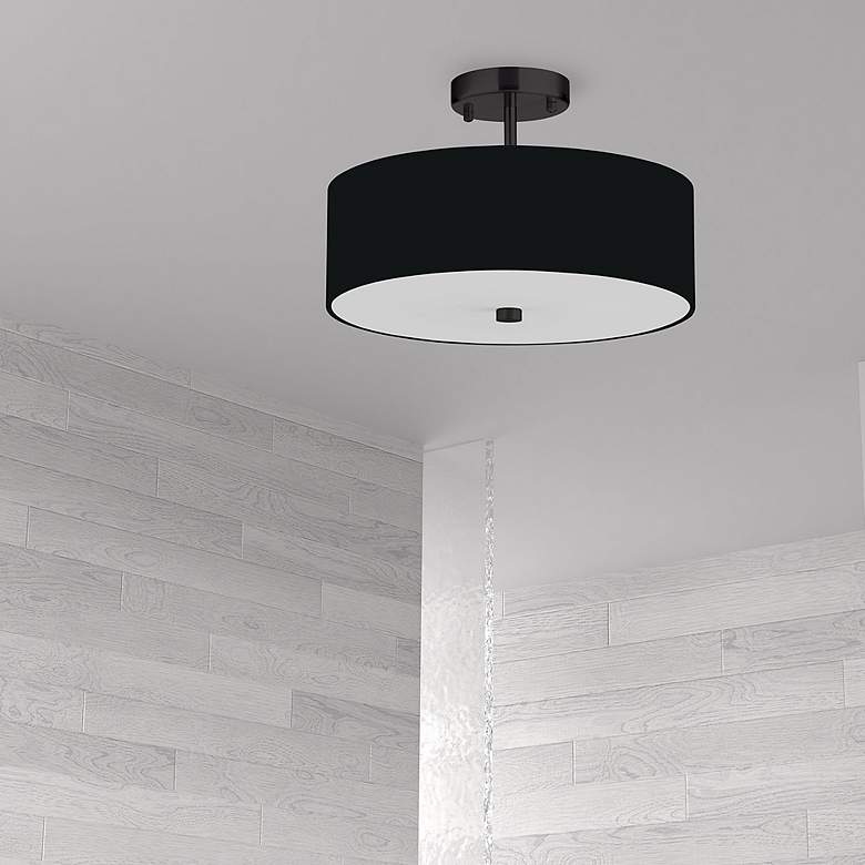 Image 3 Dainolite Everly 14 1/4" 3-Light Matte Black Semi-Flush Ceiling Light more views