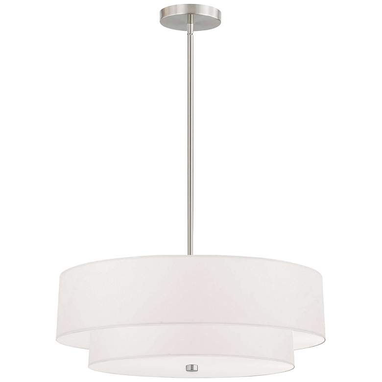 Image 1 Dainolite Everly 20" Wide 4-Light 2-Tier White Shade Pendant