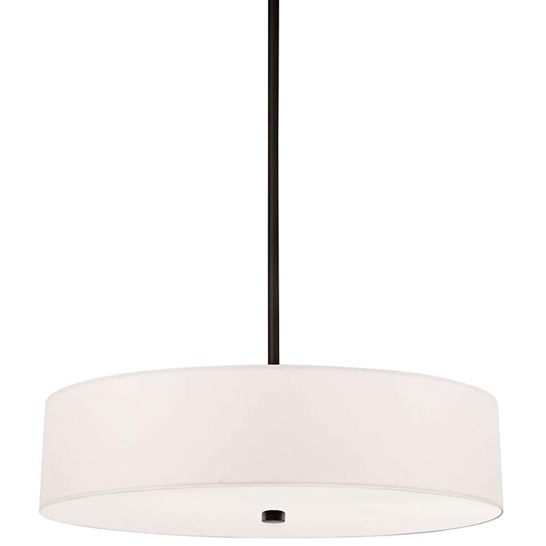Image 1 Dainolite Everly 20" Wide 4-Light Matte Black White Shade Drum Pendant