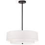 2_Dainolite Everly 20" Wide Black and White Fabric Tiered Drum Pendant