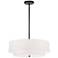 Dainolite Everly 20" Wide Black and White Fabric Tiered Drum Pendant