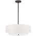 Dainolite Everly 20" Wide Black and White Fabric Tiered Drum Pendant
