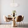 3_Dainolite Everly 20" Wide Brass Finish 2-Tier White Drum Pendant Light more views