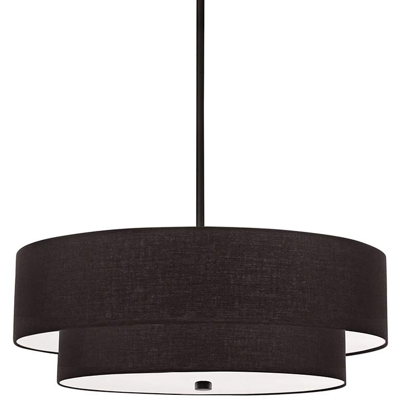 Image 1 Dainolite Everly 20" Wide Matte Black 2-Tier Drum Pendant Light