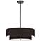 Dainolite Everly 20" Wide Matte Black 2-Tier Drum Pendant Light