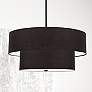 1_Dainolite Everly 20" Wide Matte Black 2-Tier Drum Pendant Light