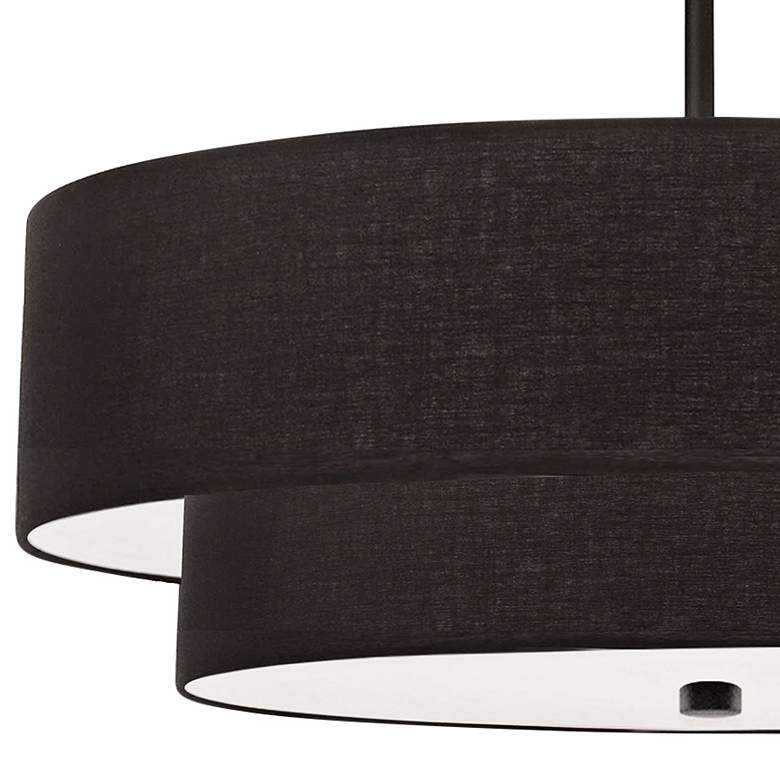 Image 2 Dainolite Everly 20" Wide Matte Black 2-Tier Drum Pendant Light more views