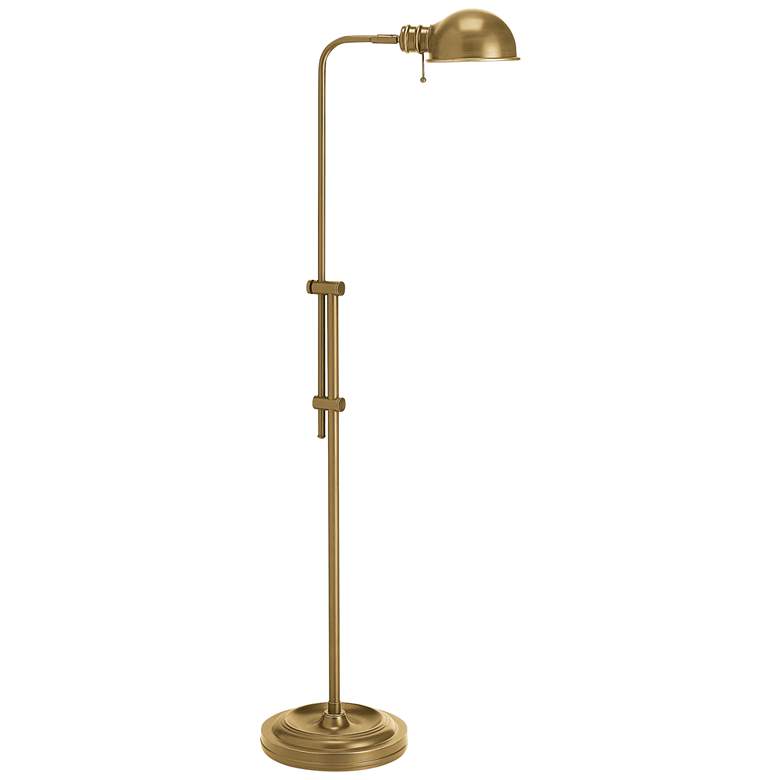 Image 2 Dainolite Fedora 58" Aged Brass Adjustable Pharmacy Floor Lamp