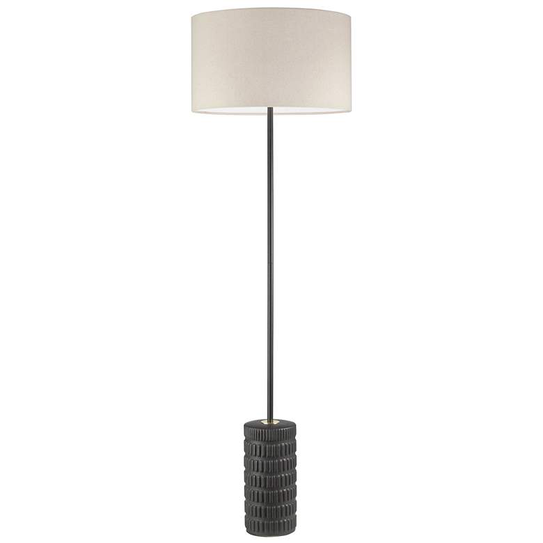 Image 1 Dainolite Felicity 55" High Matte Black Modern Stick Floor Lamp