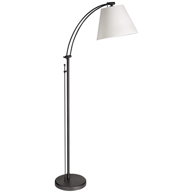 Image 2 Dainolite Felix 61" Matte Black Metal Adjustable Arc Arm Floor Lamp