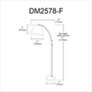 3_Dainolite Felix 61" Satin Chrome Adjustable Arc Arm Floor Lamp more views