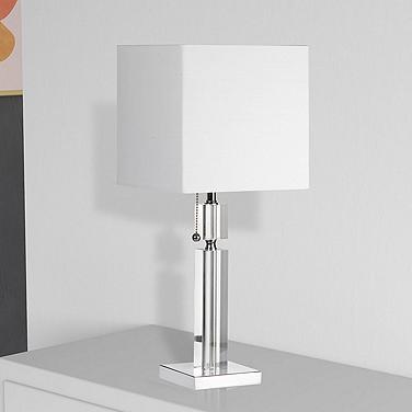 Dainolite Fernanda 19" Chrome and Glass Modern Table Lamp