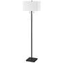 Dainolite Fernanda 60" High 2-Light Modern Matte Black Floor Lamp