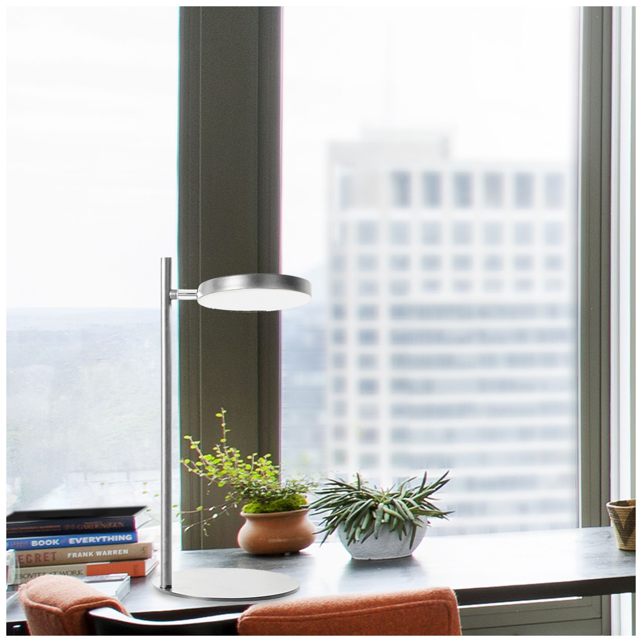 Image 4 Dainolite Fia 15" High Satin Chrome Modern LED Desk or Table Lamp more views