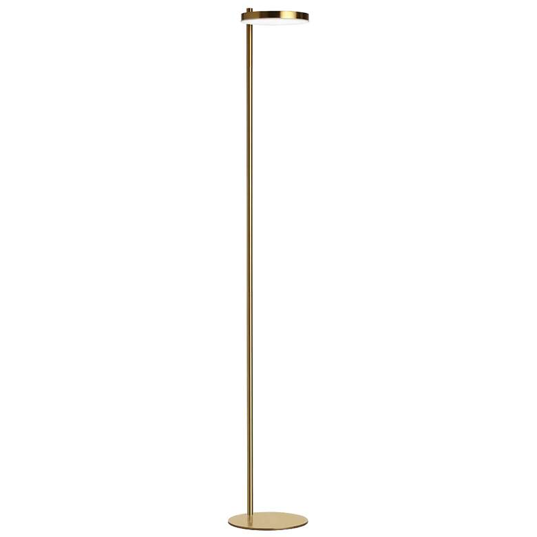 Image 1 Dainolite Fia 60 1/2" High Aged Brass Modern LED Floor Lamp