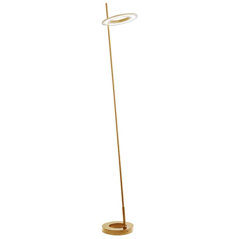 Image 1 Dainolite Finley 60" High Aged Brass Modern Floor Lamp