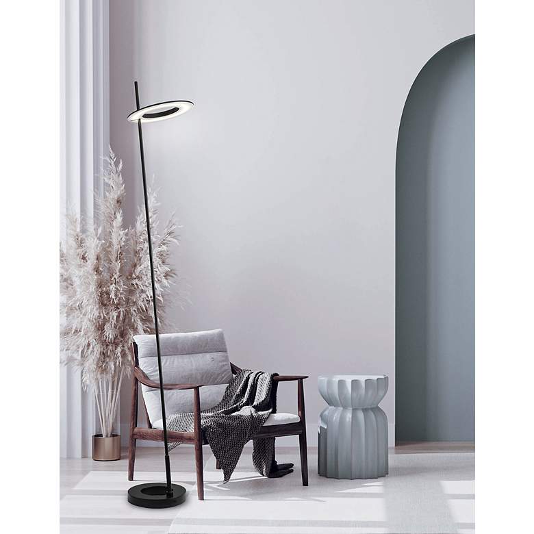 Image 2 Dainolite Finley 60" High Matte Black Modern Floor Lamp more views