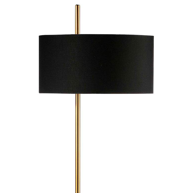 Image 4 Dainolite Fitzgerald 62" High Aged Brass and Matte Black Floor Lamp more views