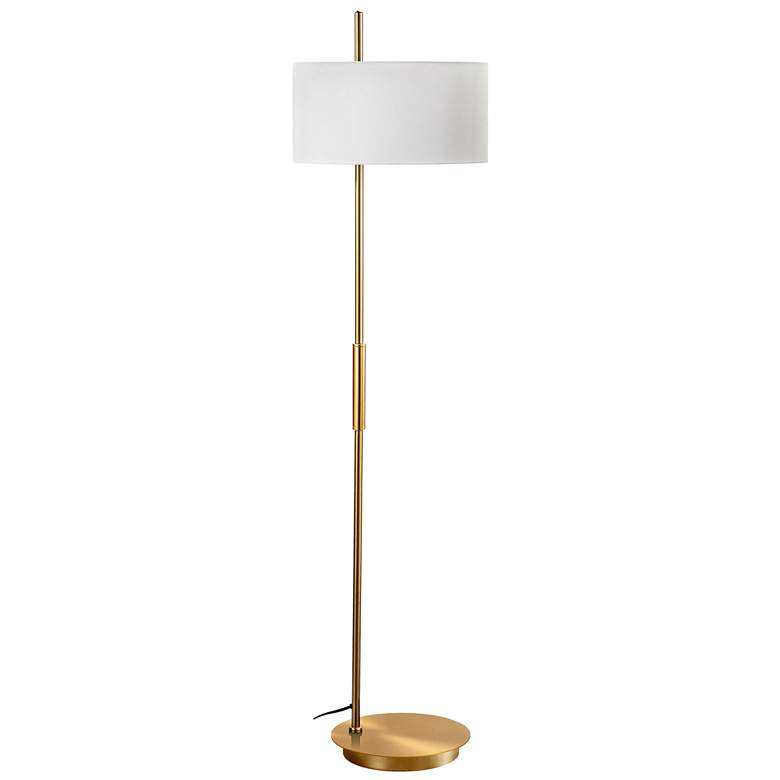 Image 1 Dainolite Fitzgerald 62 inch High Modern Aged Brass Floor Lamp