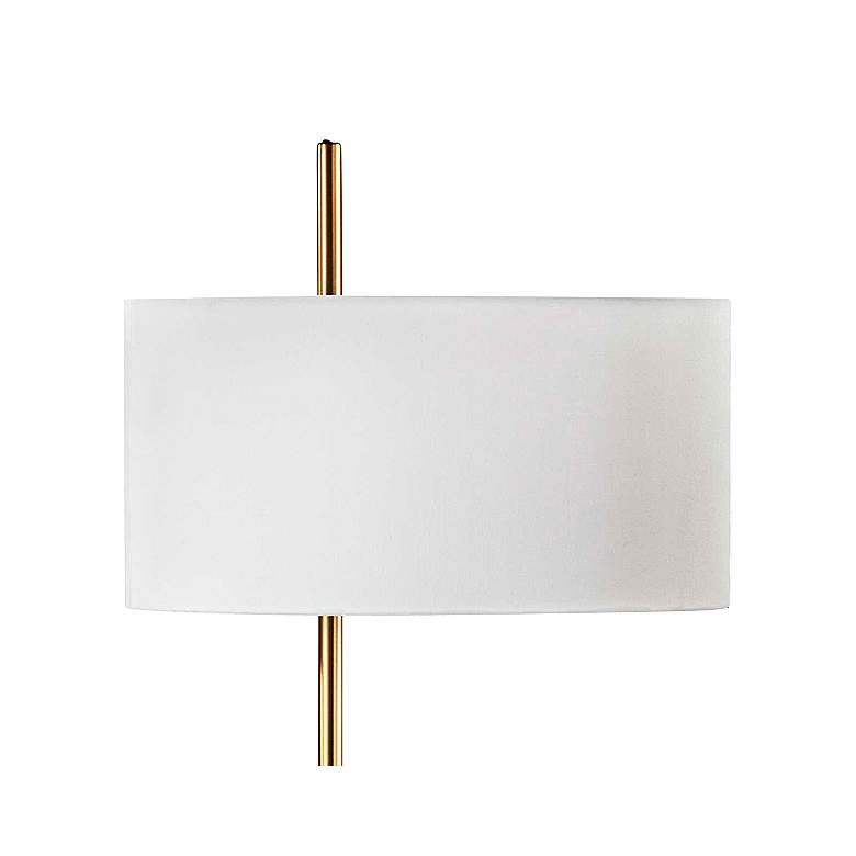 Image 2 Dainolite Fitzgerald 62" Modern White Shade Aged Brass Floor Lamp more views