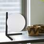 1_Dainolite Folgar 10.75" High Matte Black Modern Accent Table Lamp