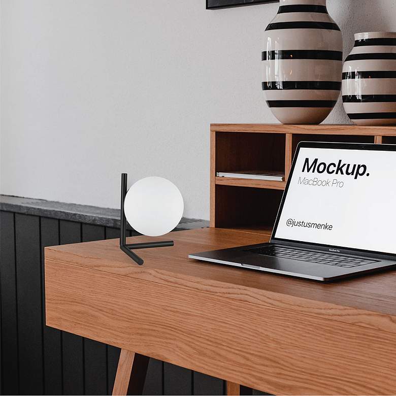 Image 3 Dainolite Folgar 10.75" High Matte Black Modern Accent Table Lamp more views