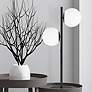 1_Dainolite Folgar 22" High 2-Light Black and White Modern Accent Lamp