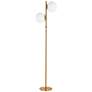 Dainolite Folgar 66 3/4" 2-Light Brass and White Globes Floor Lamp