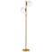 Dainolite Folgar 66 3/4" 2-Light Brass and White Globes Floor Lamp