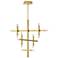 Dainolite Francesca 35.5" Wide Aged Brass Modern Pendant Chandelier