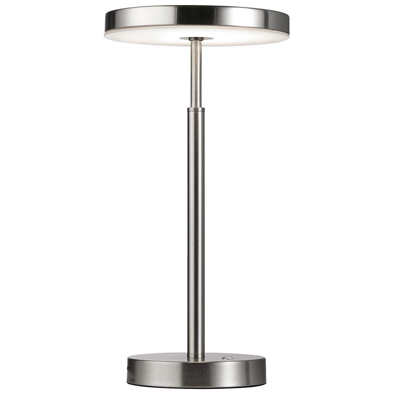 Image 1 Dainolite Francine 15 3/4" High Satin Nickel Modern LED Table Lamp