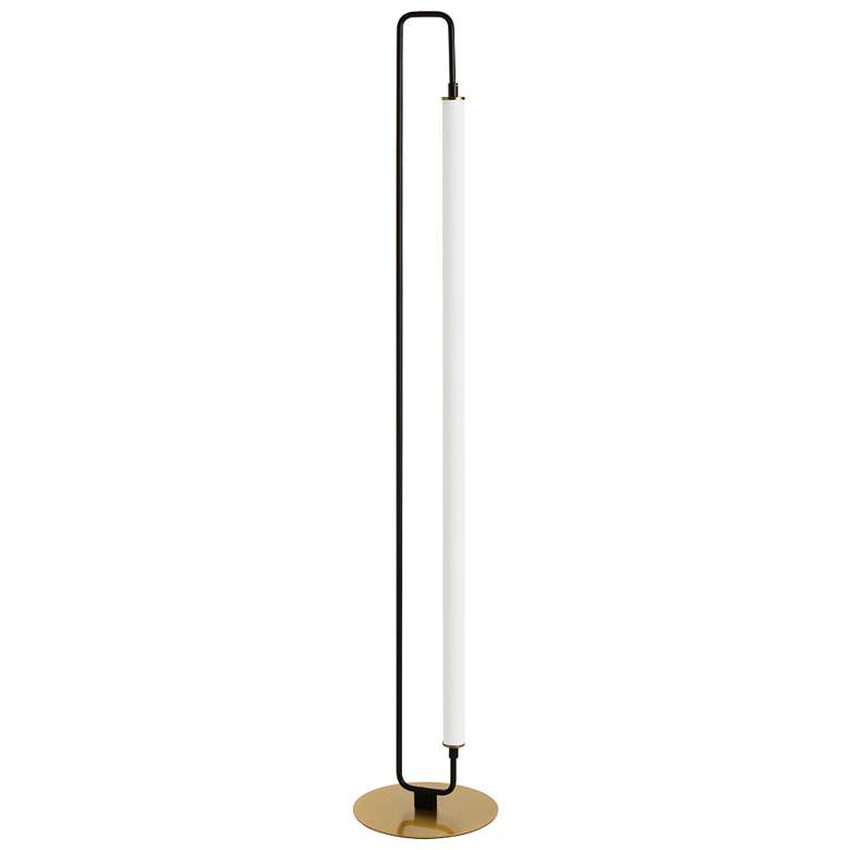 Image 1 Dainolite Freya 59 inch High Matte Black And Aged Brass LED Floor Lamp