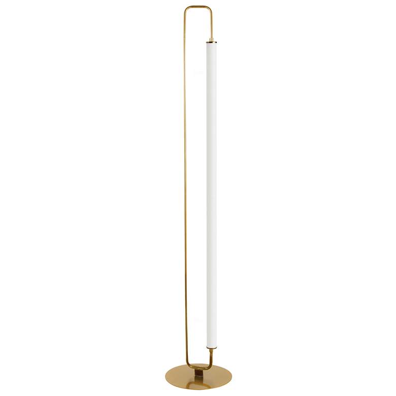 Image 1 Dainolite Freya 59" White Acrylic and Aged Brass Modern LED Floor Lamp